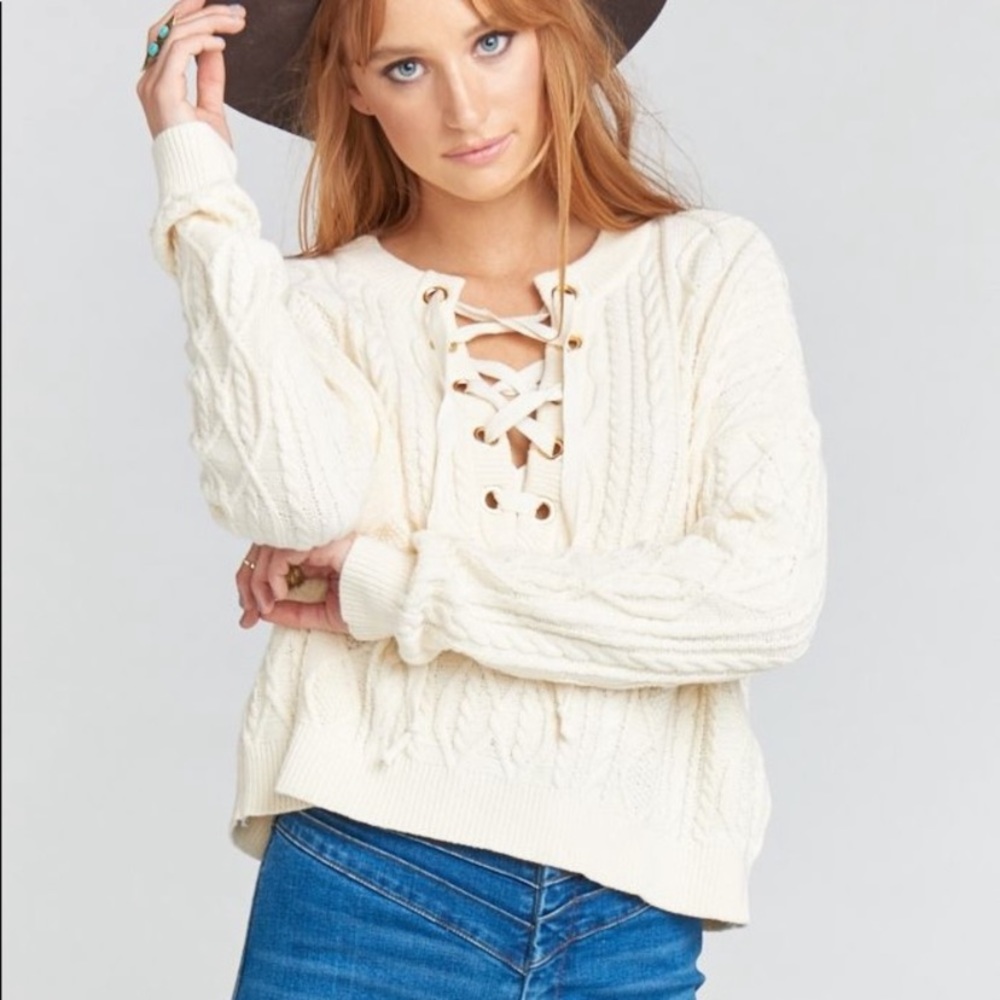 Show Me Your Mumu Joey Lace up sweater